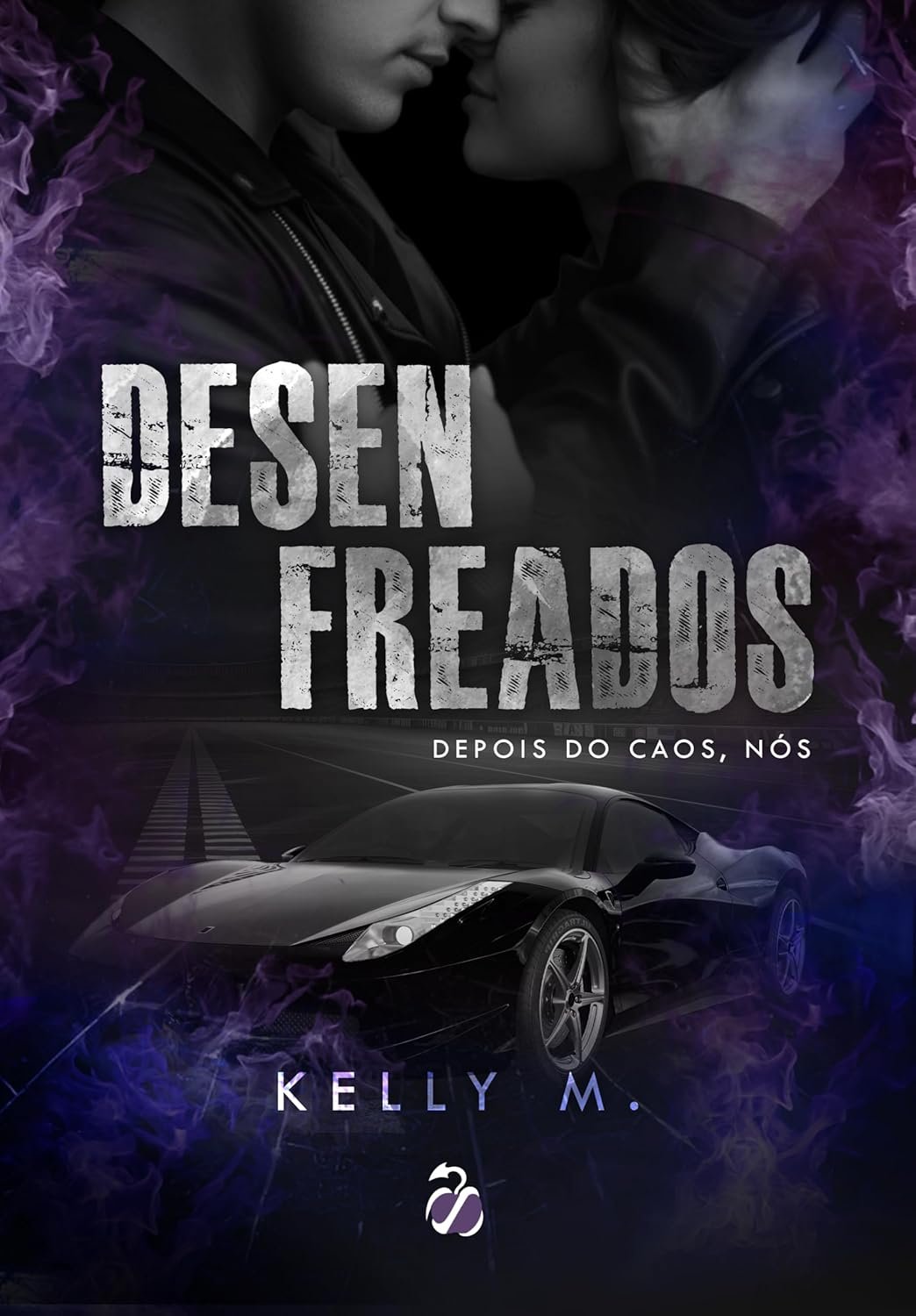 Capa do livro Desenfreados - Depois do Caos, Nós, mostrando uma mulher forte ao amanhecer com sombras de demônios ao fundo e elementos de casamento.
