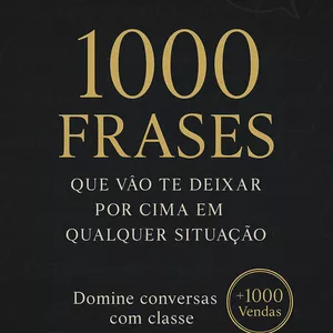(Completo) 1000 Frases Que Vão Te Deixar Por Cima Em Qualquer Situação 3 Capa do ebook '(Completo) 1000 Frases Que Vão Te Deixar Por Cima Em Qualquer Situação' de Jean, mostrando um smartphone com frases de impacto e ícones de situações sociais.