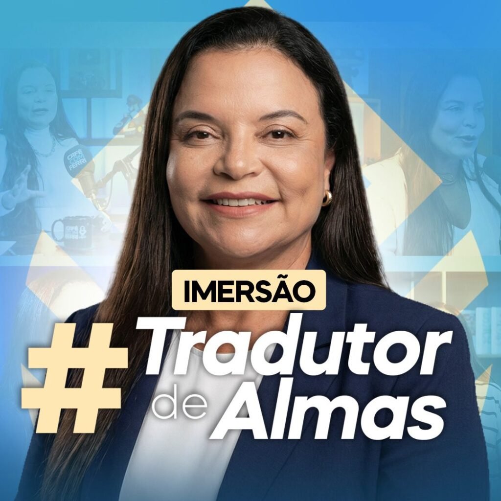 Dra. Andréa Vermont apresentando o ebook “Tradutor de Almas” durante a imersão online ao vivo.