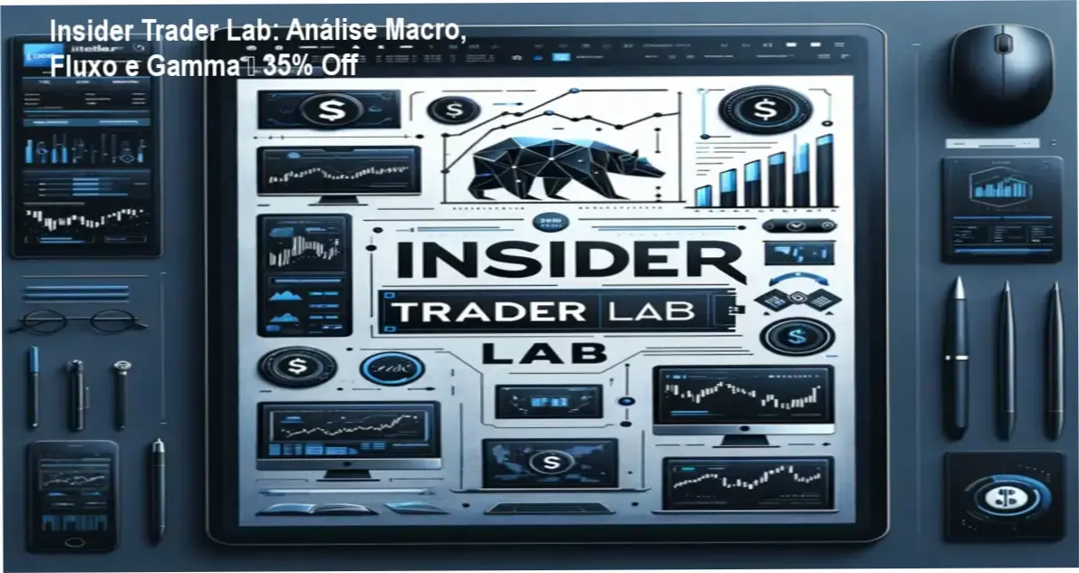Banner da Mentoria Insider Trader Lab com destaque para 35% de desconto e foco em análise macro, fluxo de ordens e gamma levels.