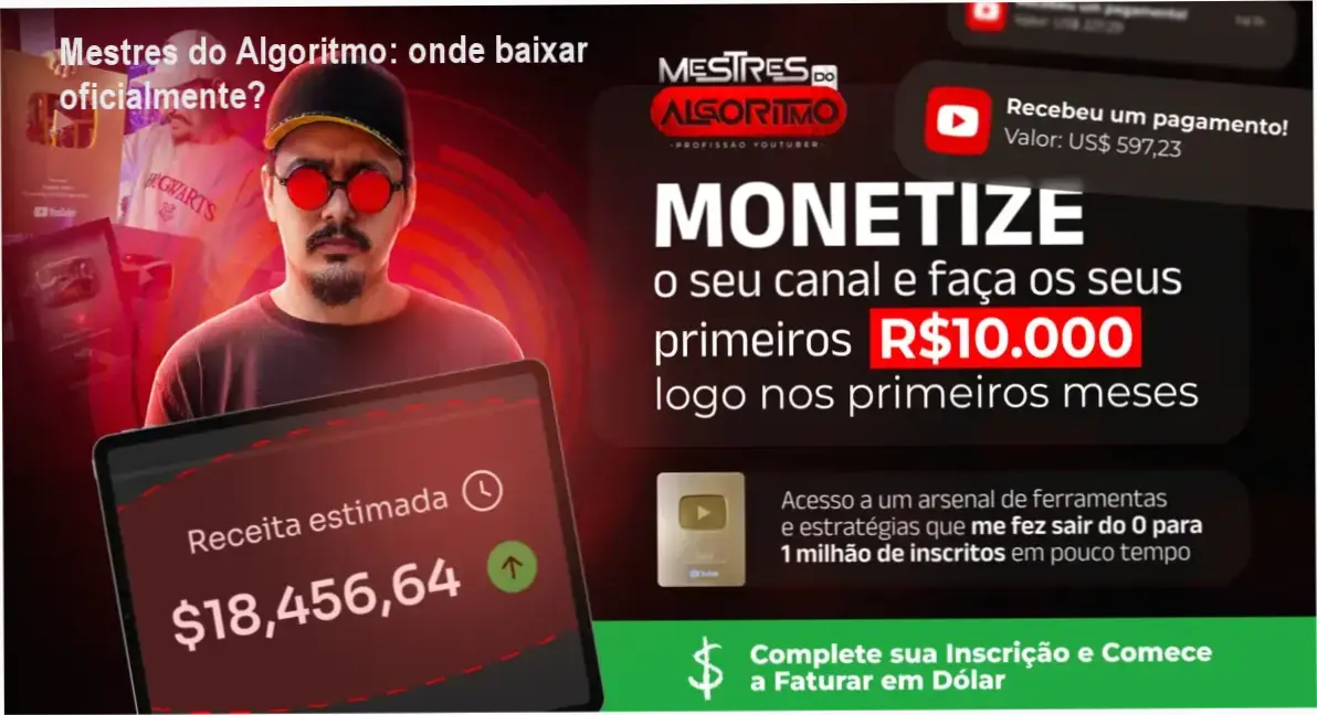 Mestres do Algoritmo: onde baixar oficialmente? 5 Captura de tela mostrando a página oficial de download do curso Mestres do Algoritmo