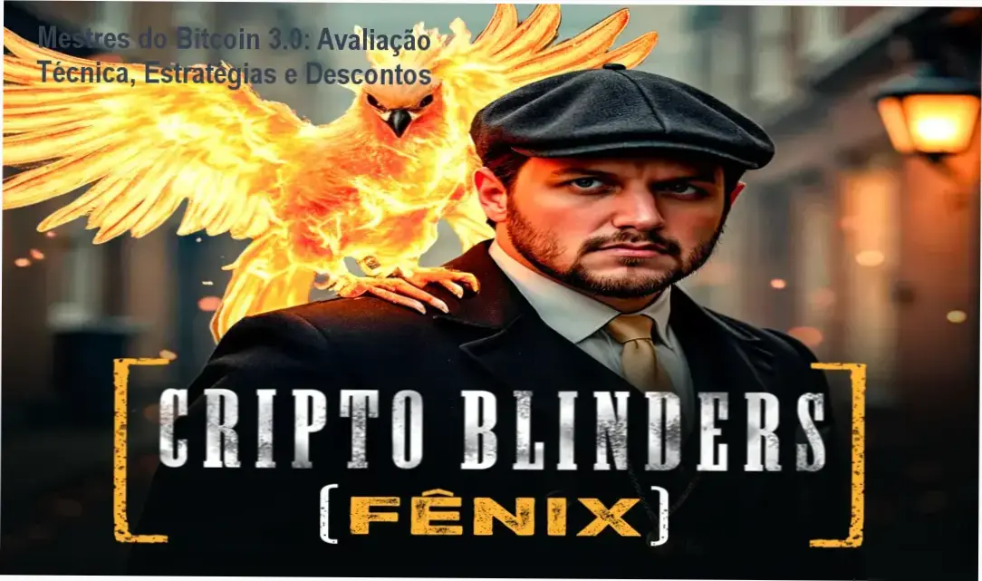 Mestres do Bitcoin 3.0: Avaliação Técnica, Estratégias e Descontos 2 Capa do curso Mestres do Bitcoin 3.0 mostrando bônus e cupom de desconto