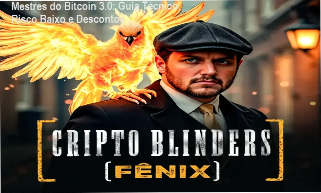 Capa do curso Mestres do Bitcoin 3.0 destacando análise técnica e descontos