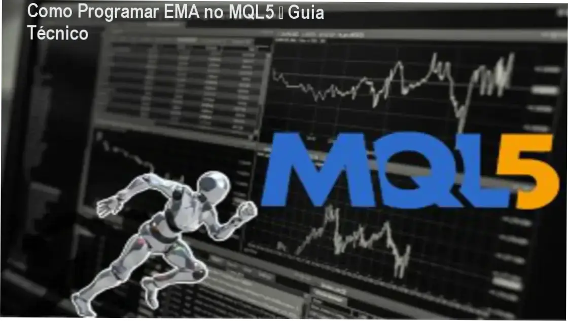 Como Programar EMA no MQL5 – Guia Técnico 1 Código de exemplo de Média Móvel Exponencial em MQL5 mostrando a lógica de programação
