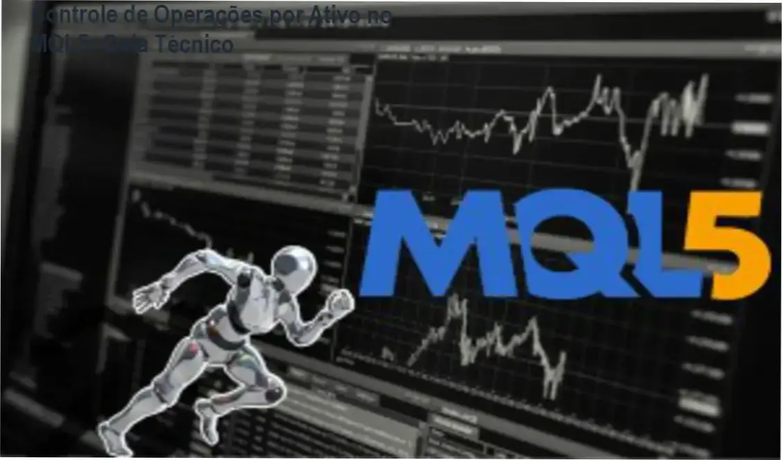 Interface de programação MQL5 demonstrando gestão de ativos e controle de operações financeiras