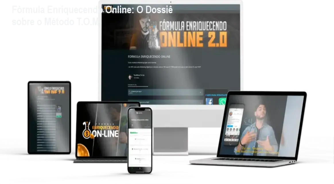 Fórmula Enriquecendo Online: O Dossiê sobre o Método T.O.M 1 Bastidores e interface do curso Fórmula Enriquecendo Online de Tondimas Tôrres