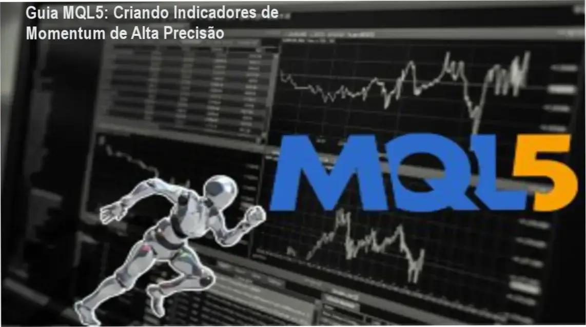 Interface do MetaTrader 5 exibindo gráficos com indicadores de momentum personalizados desenvolvidos em MQL5
